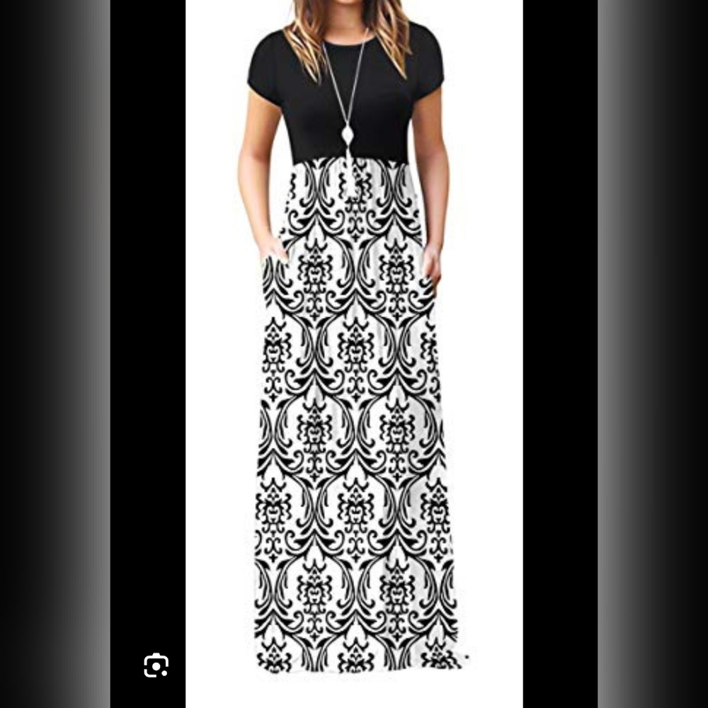 Elegant Black and White Maxi Dress